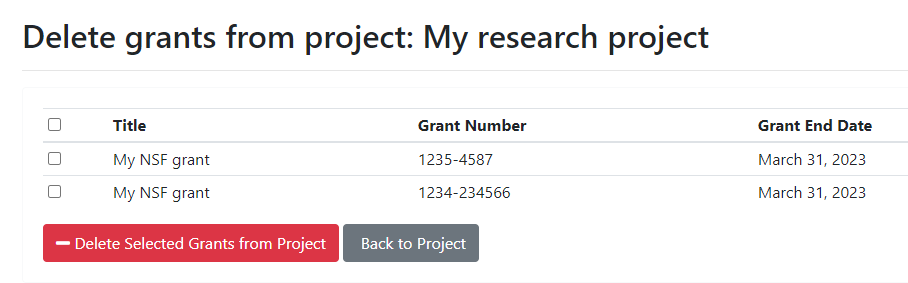 Delete Grant