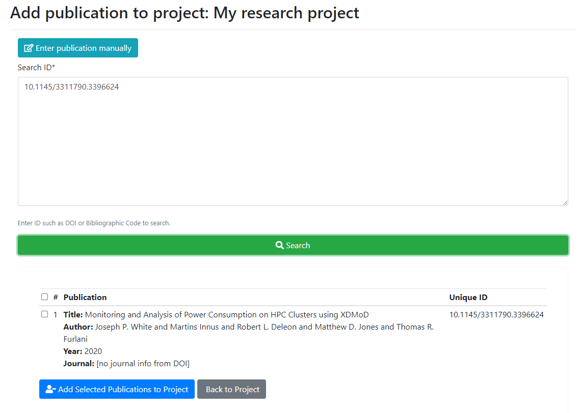 Add Publication with DOI