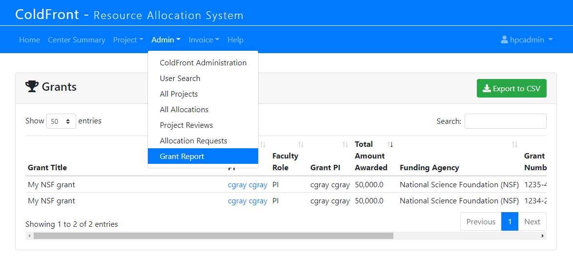 Grant Report
