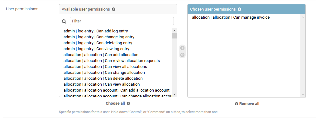 Invoice Permissions
