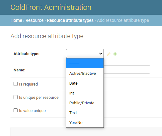 Resource Attribute Types