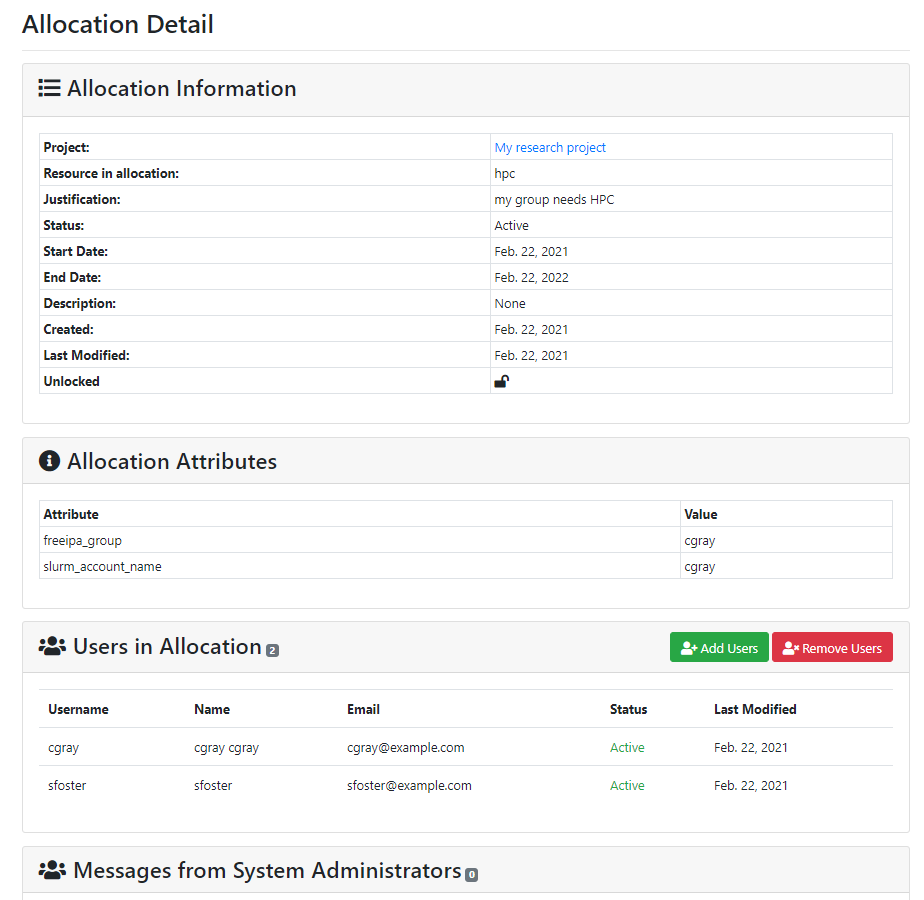 PI Allocation View