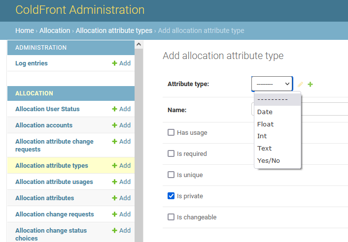 New Allocation Attribute